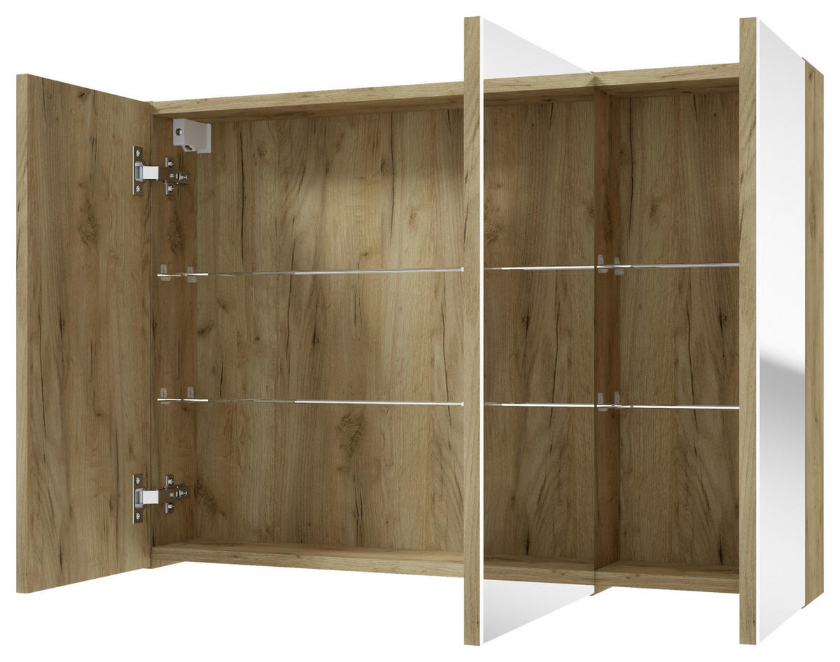 SPIEGELSCHRANK 85/60/15 cm  - Eichefarben/Erlefarben, KONVENTIONELL, Glas/Holzwerkstoff (85/60/15cm) - MID.YOU