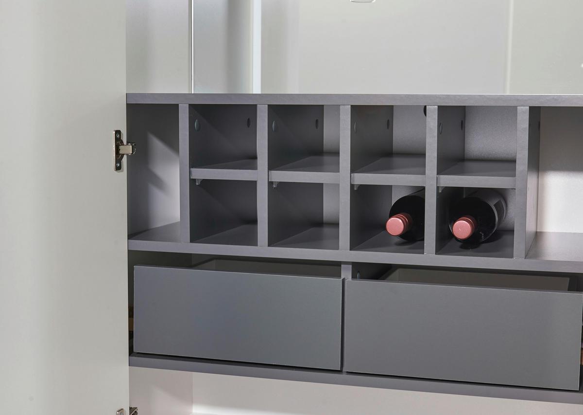 BARSCHRANK Weiß  - Schwarz/Weiß, Design, Glas/Holzwerkstoff (80/157/38cm) - Xora
