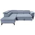 ECKSOFA Blau Mikrovelours  - Blau/Schwarz, MODERN, Kunststoff/Textil (231/274cm) - Carryhome