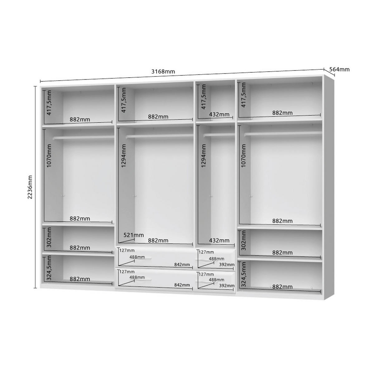 ORMAR SA KLASIČNIM VRATIMA bež  317/224/56 cm  - bež, Dizajnerski, metal/pločasti materijal (317/224/56cm)