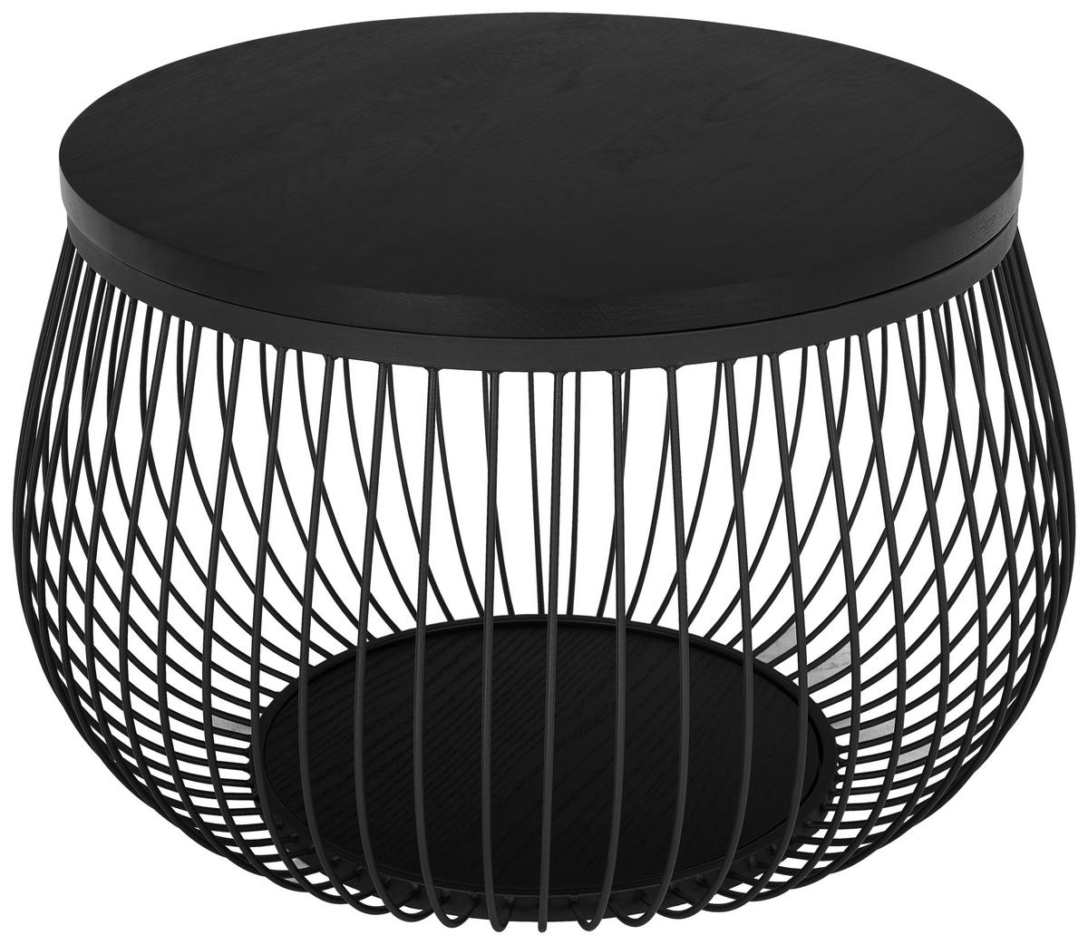 COUCHTISCH in Holz, Metall, Holzwerkstoff 70/70/45 cm  - Schwarz, Design, Holz/Holzwerkstoff (70/70/45cm) - MID.YOU
