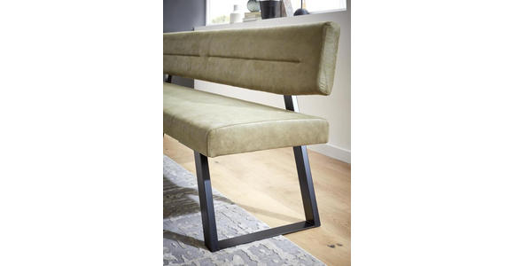 SITZBANK 210/85/58 cm  in Schwarz, Olivgrün  - Schwarz/Olivgrün, Design, Textil/Metall (210/85/58cm) - Dieter Knoll