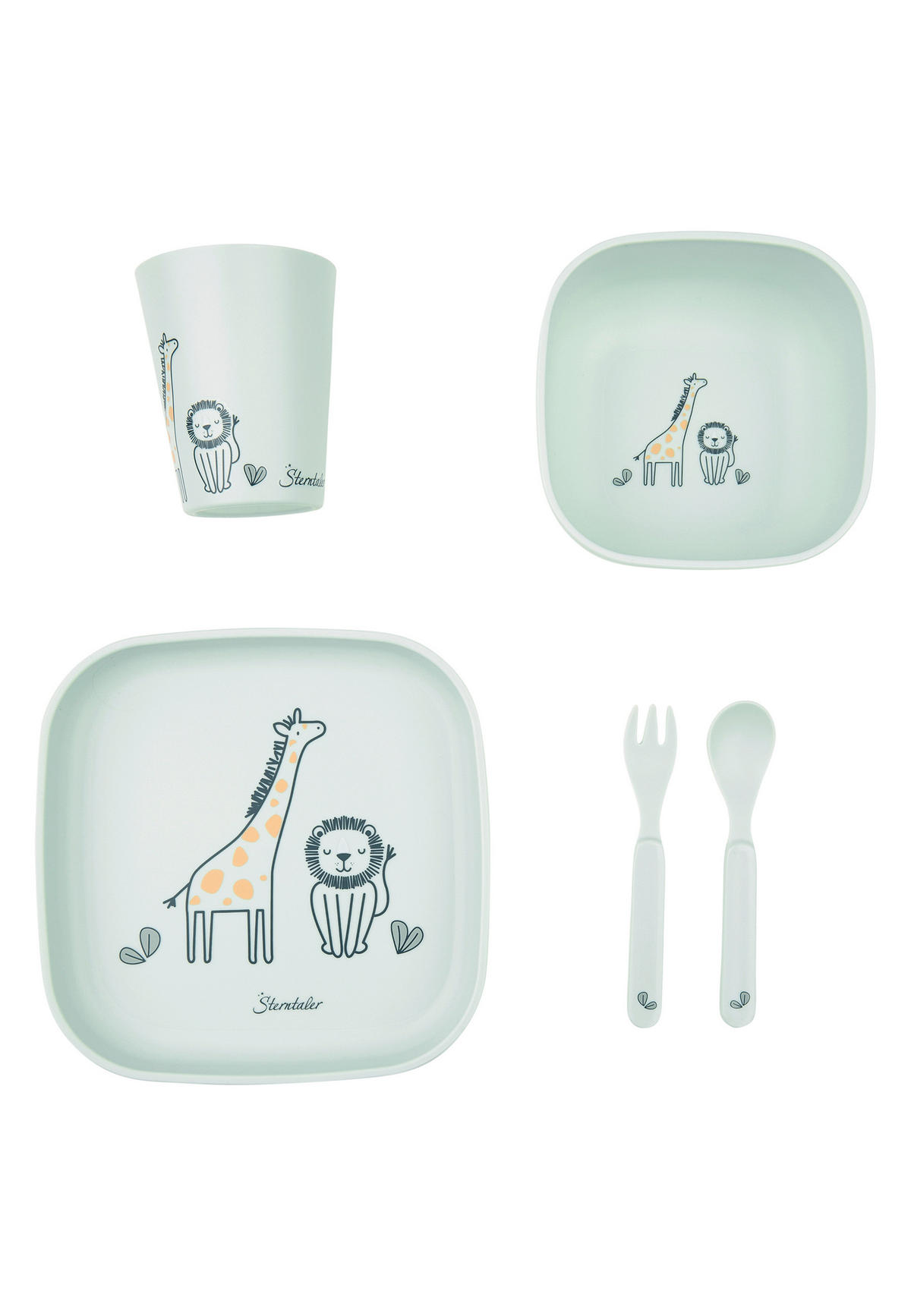 KINDERGESCHIRRSET Safari 5-teilig  - Multicolor, Basics, Kunststoff (23,5/25/10cm) - Sterntaler