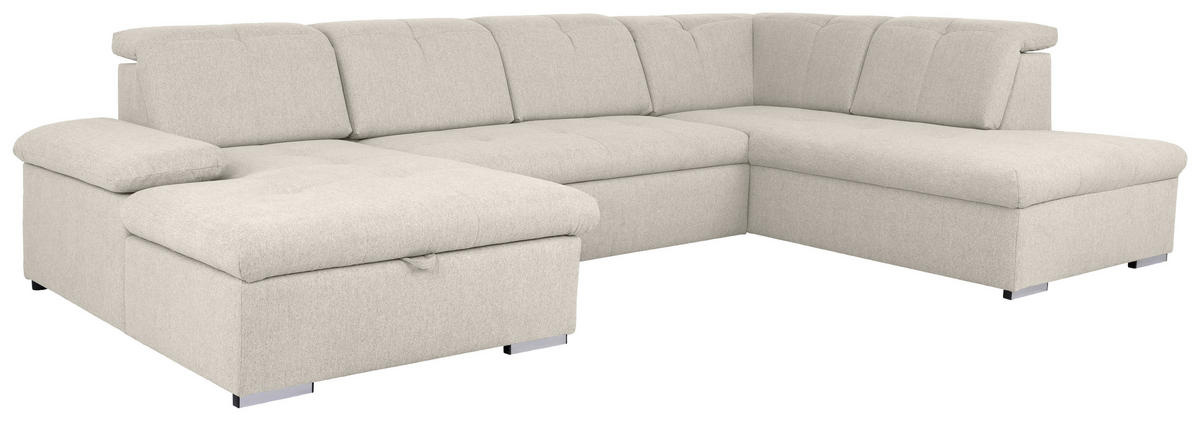 WOHNLANDSCHAFT in Beige  - Beige/Grau, Design, Textil/Metall (173/328/215cm) - MID.YOU