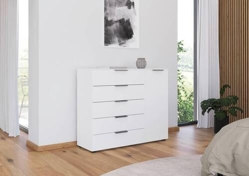 KOMÓD 120/100/42 cm  - króm/fekete, Modern, műanyag/faalapú anyag (120/100/42cm) - Rauch Möbel