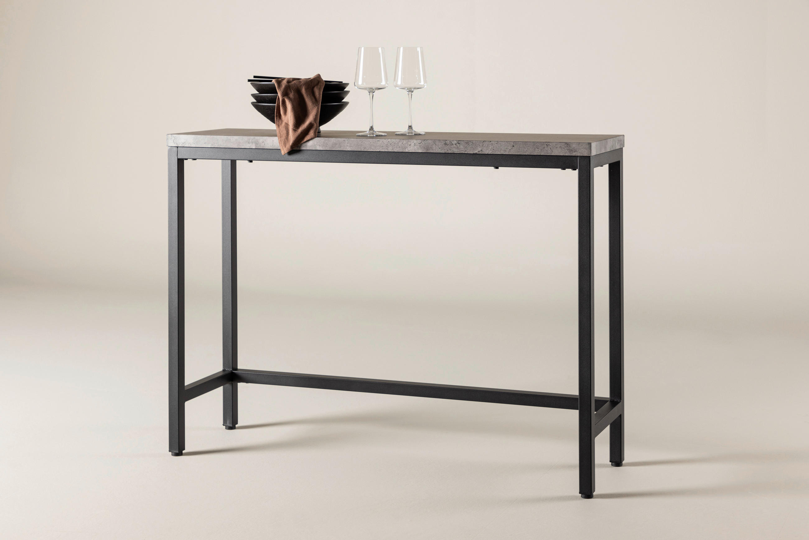 SIDOBORD i metall, trämaterial 110/30/80 cm  - svart/grå, Design, metall/trämaterial (110/30/80cm) - Livetastic