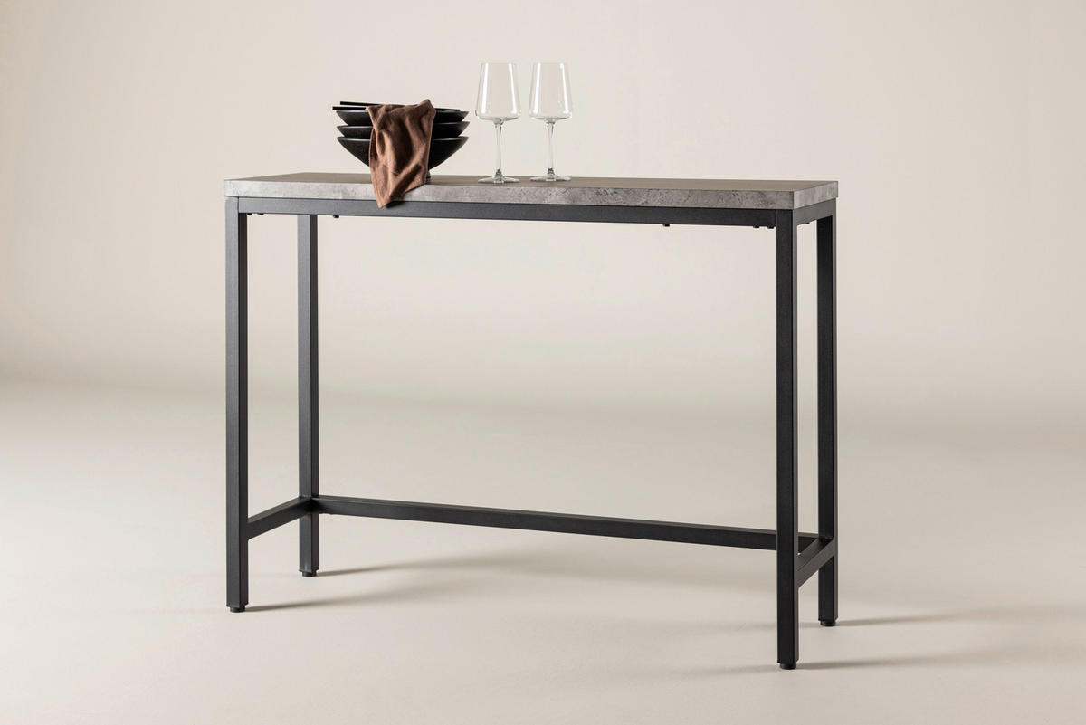 BEISTELLTISCH 110/30/80 cm Schwarz, Grau rechteckig  - Schwarz/Grau, Design, Holzwerkstoff/Metall (110/30/80cm) - Livetastic
