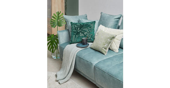 BIGSOFA Velours Mintgrün - Schwarz/Mintgrün, Design, Textil/Metall (226/91/103cm) - Carryhome