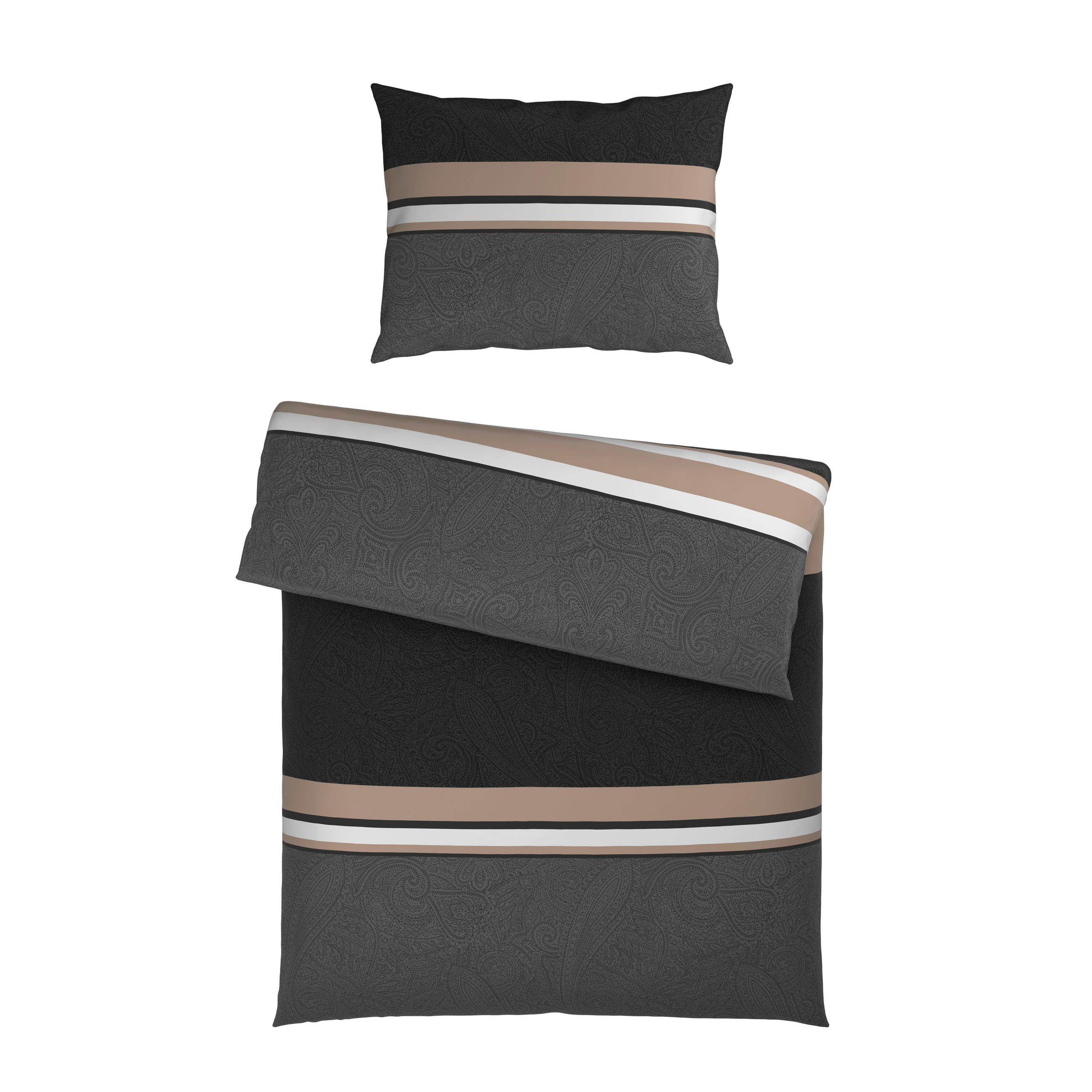 BETTWÄSCHE Mavie Satin 140/200 cm  - Grau, KONVENTIONELL, Textil (140/200cm) - Novel