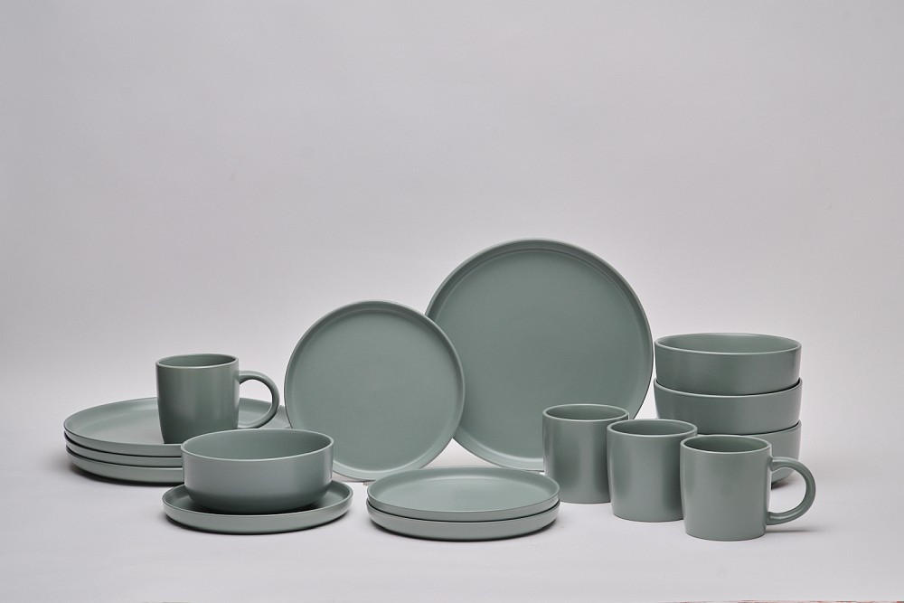 KOMBISERVICE Grün Salerno 16-teilig 4 Personen  - Grün, Trend, Keramik - Novel