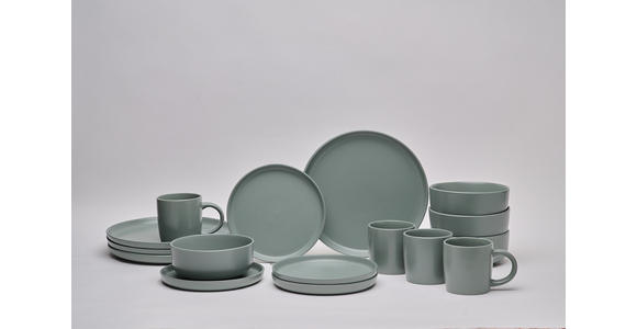 KOMBISERVICE Grün Salerno 16-teilig 4 Personen  - Grün, Trend, Keramik - Novel