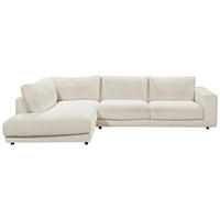 ECKSOFA in Cord Creme  - Creme/Schwarz, Design, Kunststoff/Textil (224/325cm) - Hom`in