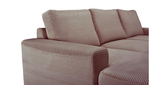 ECKSOFA Taupe Cord  - Taupe/Schwarz, KONVENTIONELL, Textil/Metall (150/240cm) - Carryhome