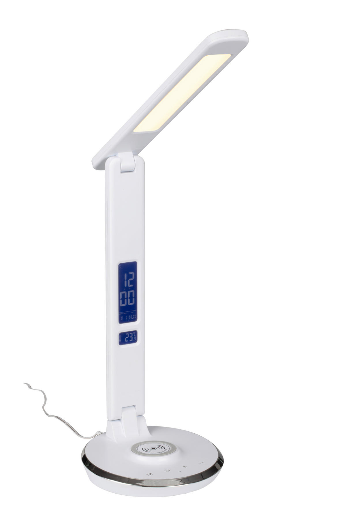 LAMPA NA PSACÍ STŮL, dotykový stmívač, 28/16/48,8 cm - bílá/černá, Konvenční, plast (28/16/48,8cm) - Novel