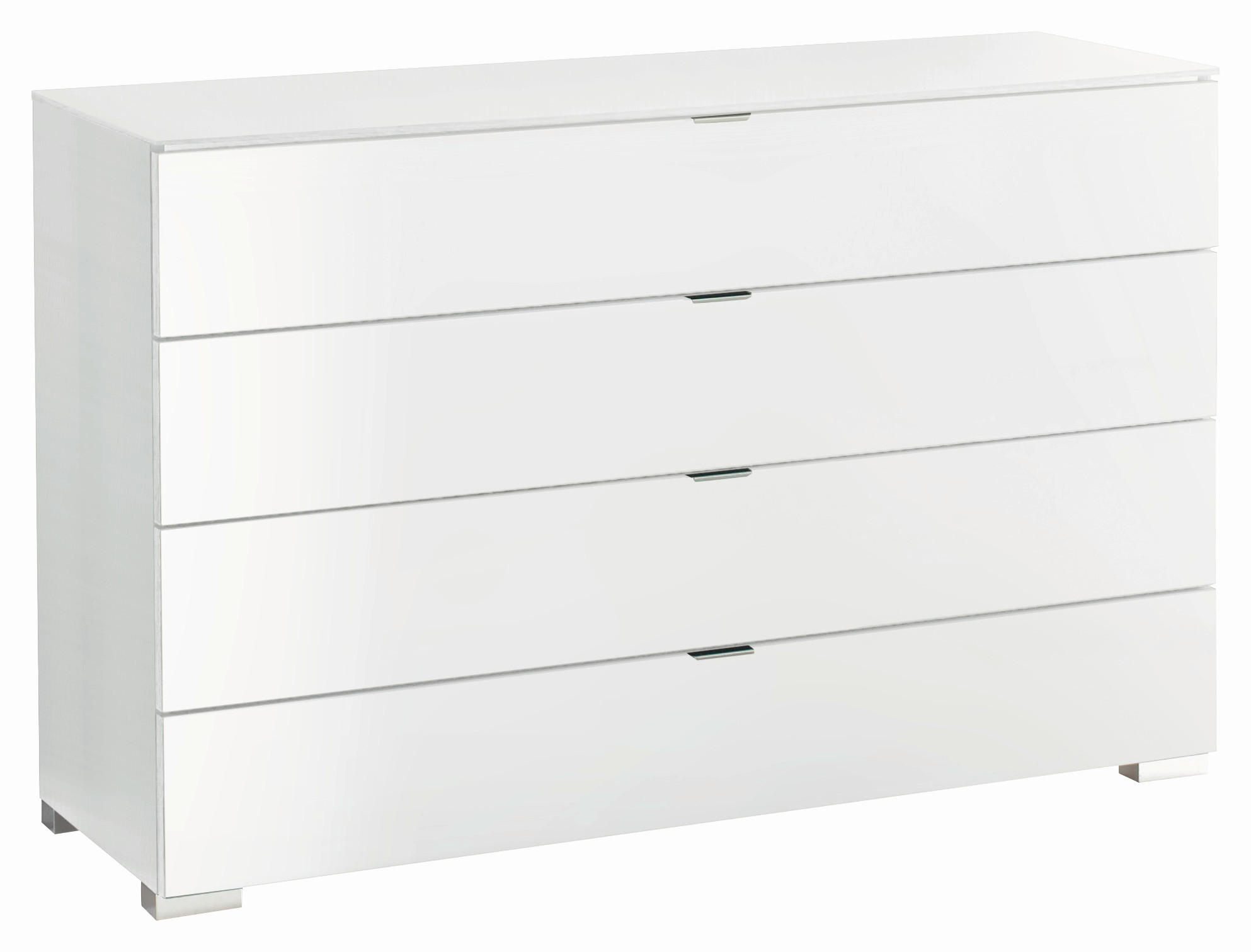 SIDEBOARD  in 120/77/40 cm  - Chromfarben/Weiß, Design, Glas/Holzwerkstoff (120/77/40cm) - Moderano