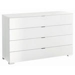 SIDEBOARD  in 120/77/40 cm  - Chromfarben/Weiß, KONVENTIONELL, Glas/Holzwerkstoff (120/77/40cm) - Moderano