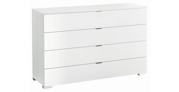 SIDEBOARD  in 120/77/40 cm  - Chromfarben/Weiß, KONVENTIONELL, Glas/Holzwerkstoff (120/77/40cm) - Moderano