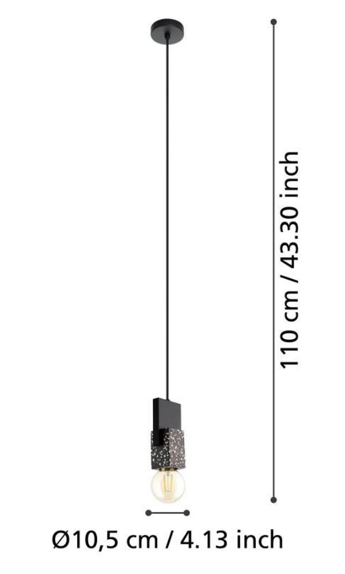 HÄNGELEUCHTE 10,5/110 cm    - Schwarz, Basics, Holz/Metall (10,5/110cm) - Eglo