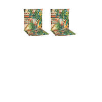 SESSELAUFLAGE in Grün, Beige Blätter  - Beige/Grün, Basics, Textil (98/46/8cm) - Gardenson
