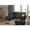 ECKSOFA in Bouclé Dunkelbraun  - Dunkelbraun/Schwarz, Design, Textil/Metall (220/250cm) - Xora