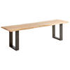 SITZBANK 120/45/45 cm Akaziefarben, Schwarz Akazie vollmassiv  - Schwarz/Akaziefarben, Basics, Holz/Metall (120/45/45cm) - MID.YOU
