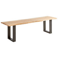 SITZBANK 200/45/45 cm Schwarz, Akaziefarben Akazie vollmassiv  - Schwarz/Akaziefarben, Basics, Holz/Metall (200/45/45cm) - MID.YOU