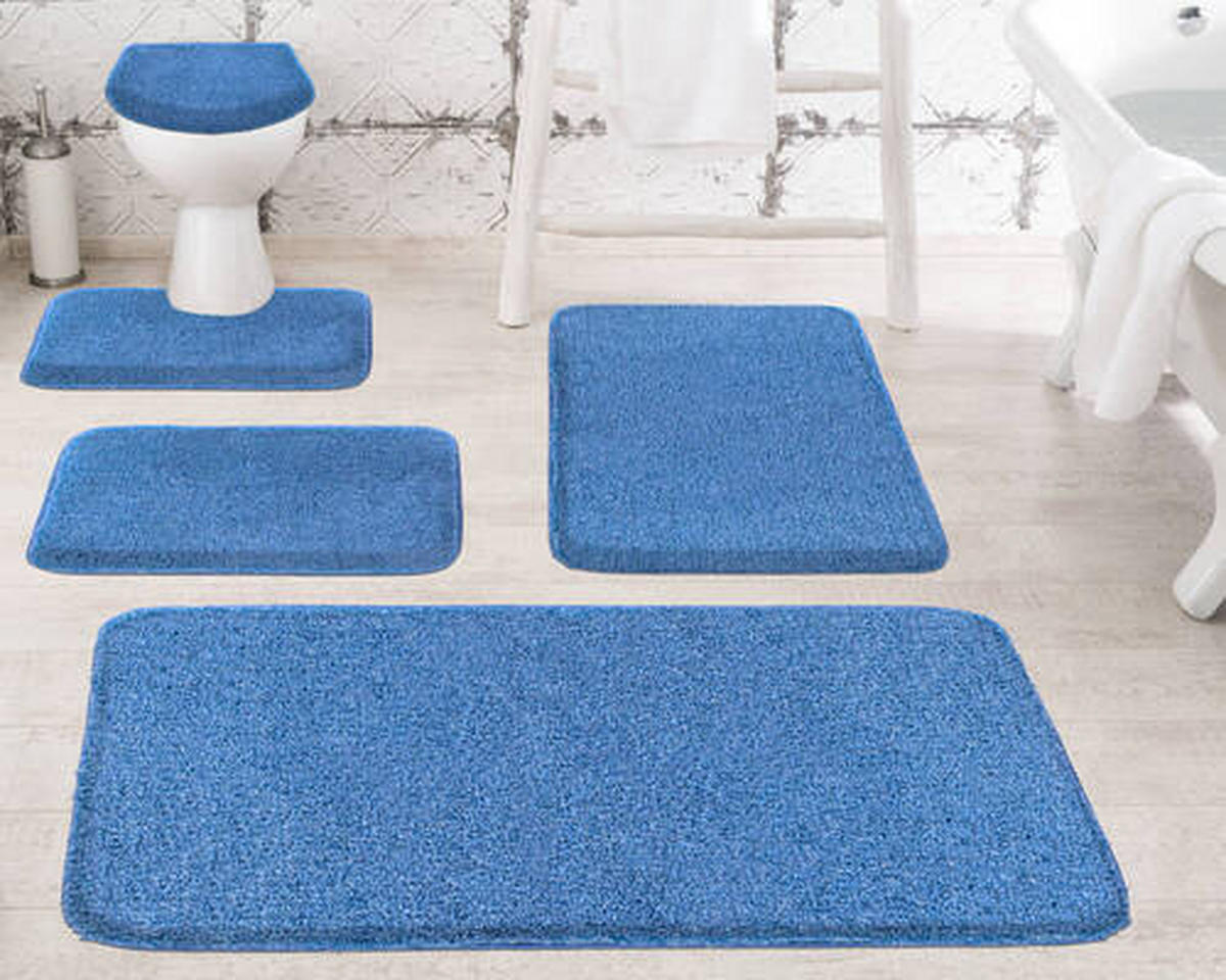 WC-VORLEGER Blau 50/60 cm  - Blau, Basics, Kunststoff/Textil (50/60cm) - Grund