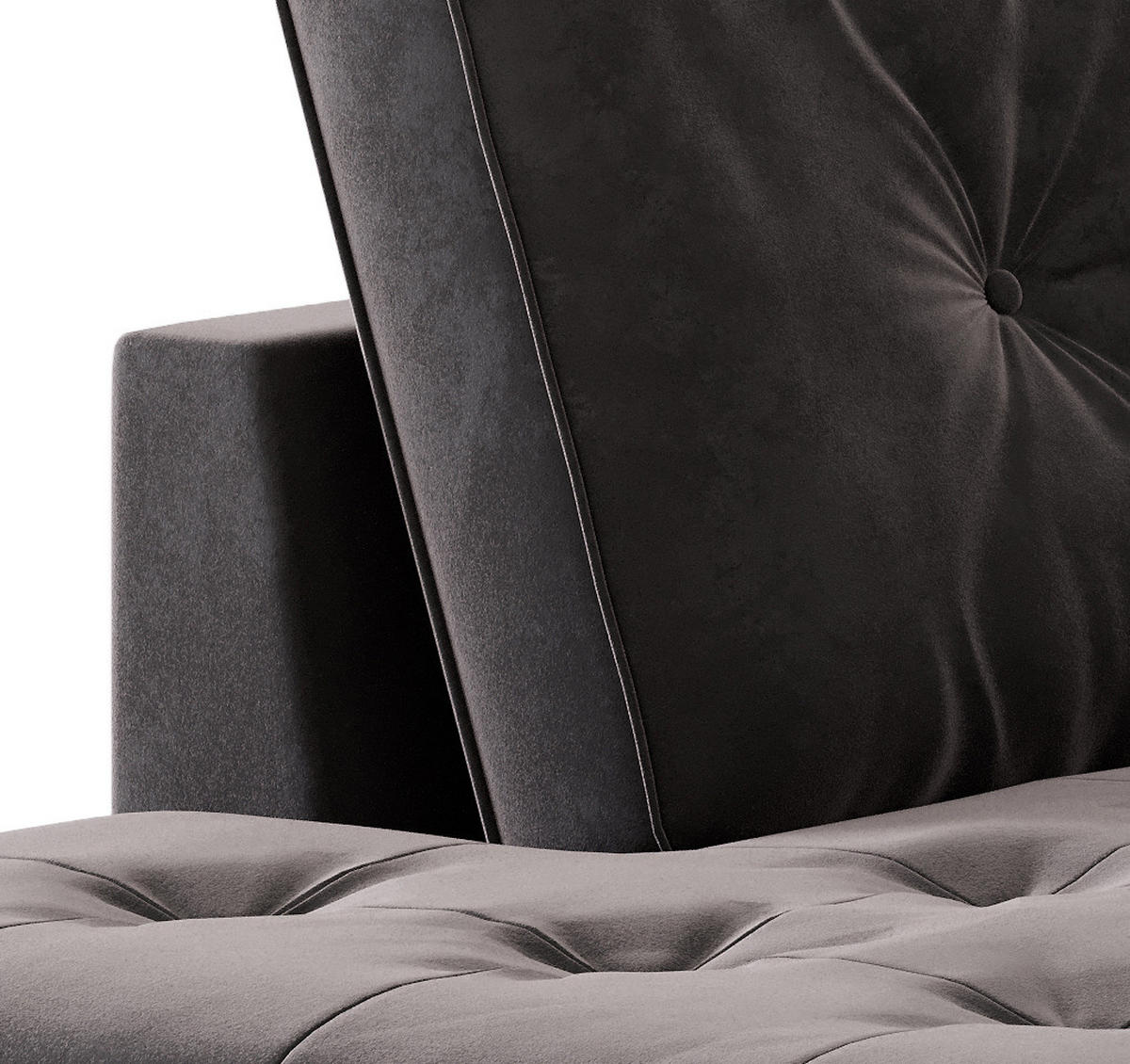 ECKSOFA Scott Anthrazit Flachgewebe  - Edelstahlfarben/Anthrazit, Design, Textil/Metall (259/206cm) - Livetastic