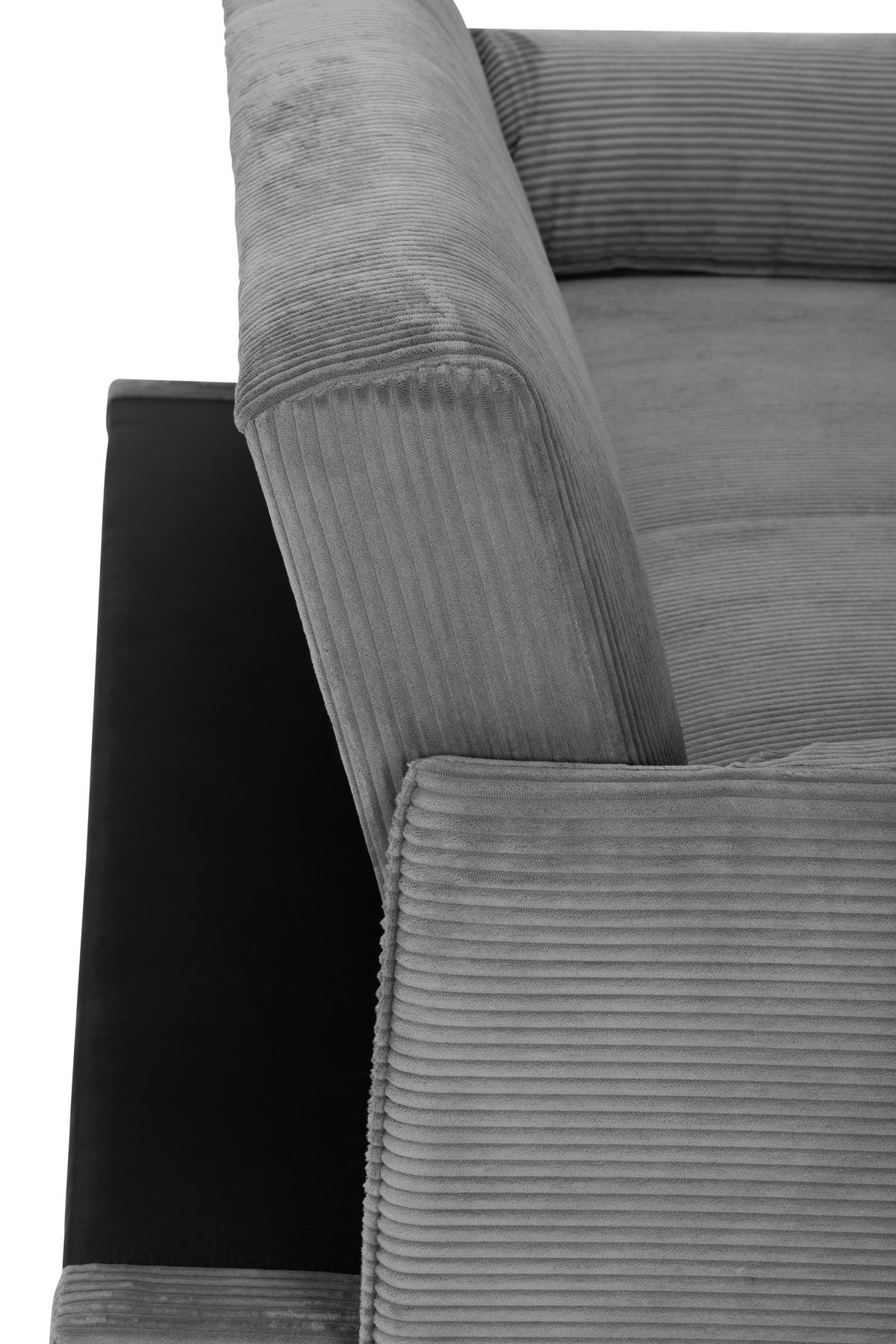 SCHLAFSOFA Cord Grau  - Naturfarben/Grau, Design, Holz/Textil (193/81/92cm) - Livetastic