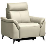 SESSEL in Echtleder Creme  - Creme/Schwarz, Design, Leder/Metall (107/105/98cm) - Belluti