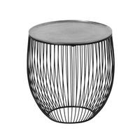 BEISTELLTISCH 43/43/42 cm Schwarz, Silberfarben rund  - Silberfarben/Schwarz, Design, Metall (43/43/42cm) - Boxxx