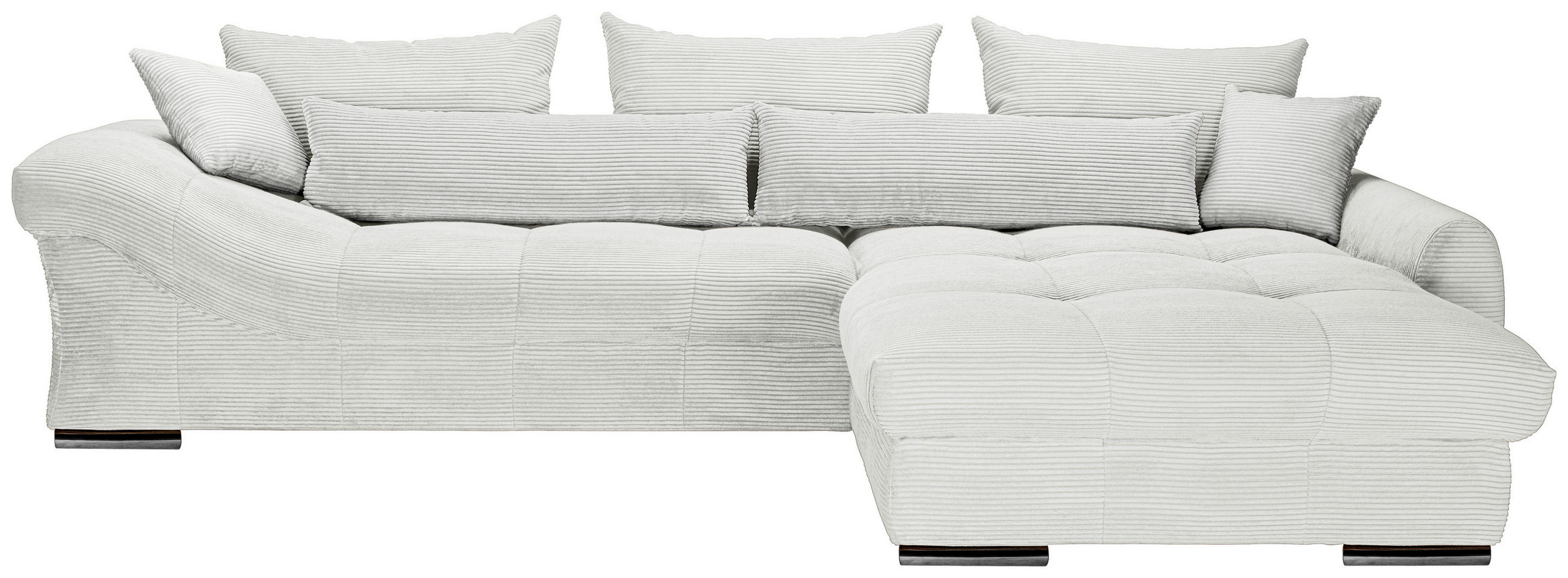 ECKSOFA Naturfarben Cord Zierkissen, Rückenkissen, Rücken echt  - Chromfarben/Naturfarben, KONVENTIONELL, Textil/Metall (335/225cm) - Carryhome