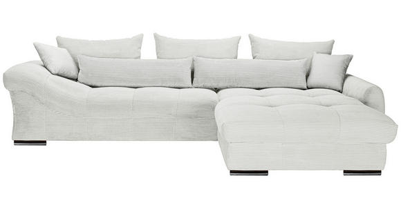ECKSOFA Naturfarben Cord Zierkissen, Rückenkissen, Rücken echt  - Chromfarben/Naturfarben, KONVENTIONELL, Textil/Metall (335/225cm) - Carryhome