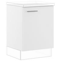 SPÜLENUNTERSCHRANK 60/87,8/57,6 cm  in Weiß  - Edelstahlfarben/Weiß, Basics, Holzwerkstoff/Metall (60/87,8/57,6cm) - Impuls