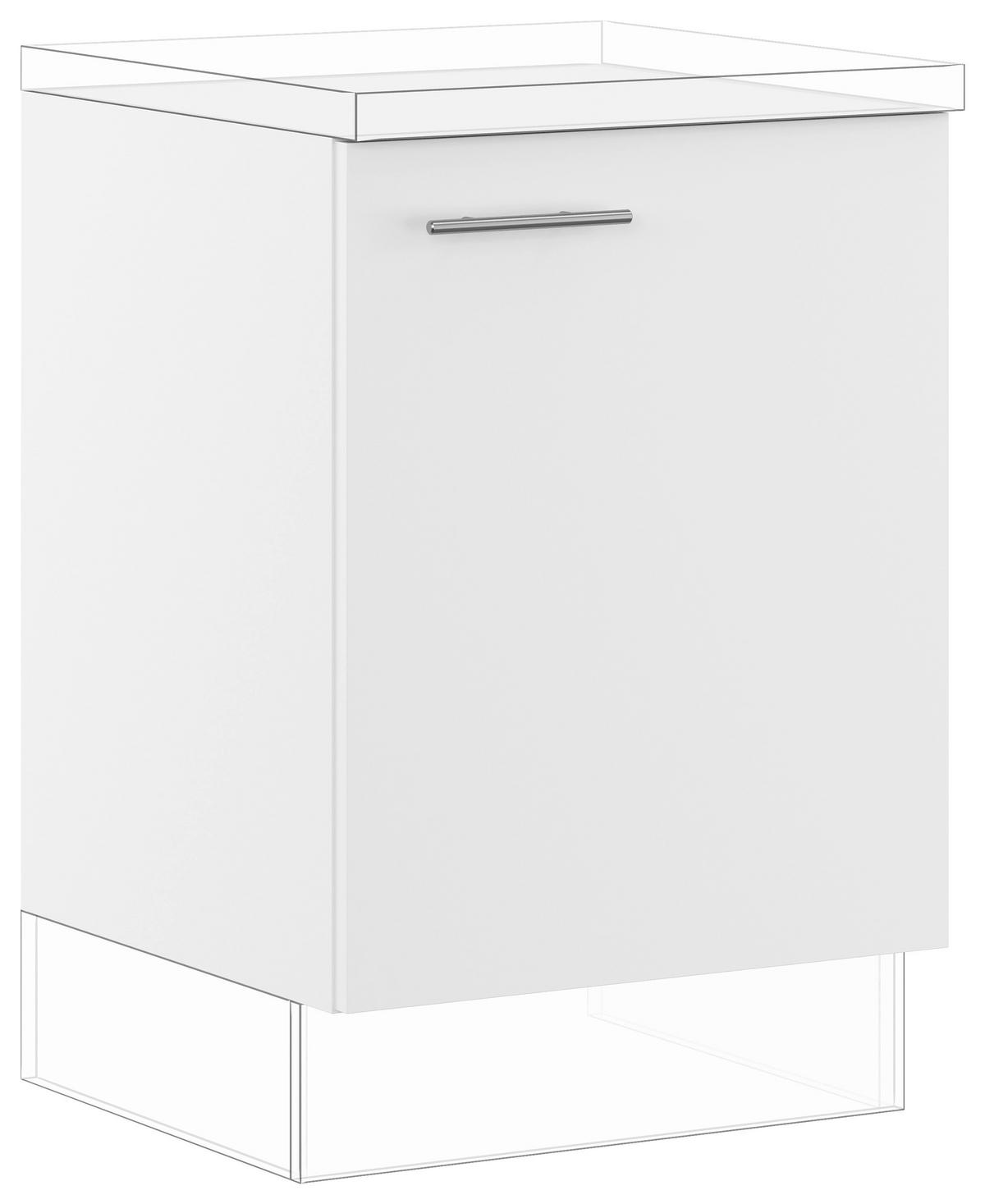 SPÜLENUNTERSCHRANK 60/87,8/57,6 cm  in Weiß  - Edelstahlfarben/Weiß, Basics, Holzwerkstoff/Metall (60/87,8/57,6cm) - Impuls