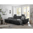 ECKSOFA in Mikrovelours Schwarz  - Schwarz, KONVENTIONELL, Kunststoff/Textil (170/275cm) - Carryhome