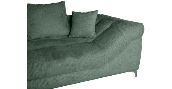 ECKSOFA  in Chenille Waldgrün  227/329 cm  - Waldgrün/Chromfarben, KONVENTIONELL, Textil/Metall (227/329cm) - Carryhome