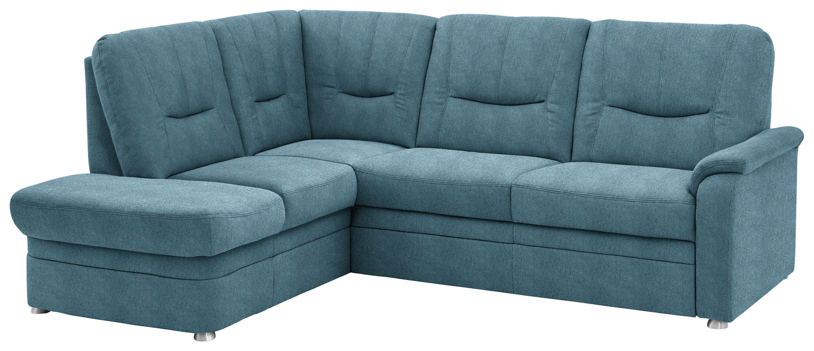 ECKSOFA  in Chenille Türkis  185/235 cm  - Türkis/Schwarz, KONVENTIONELL, Kunststoff/Textil (185/235cm) - Beldomo Comfort