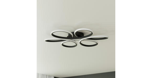 LED-DECKENLEUCHTE Matar 70/10 cm  - Schwarz, Design, Kunststoff/Metall (70/10cm) - Novel