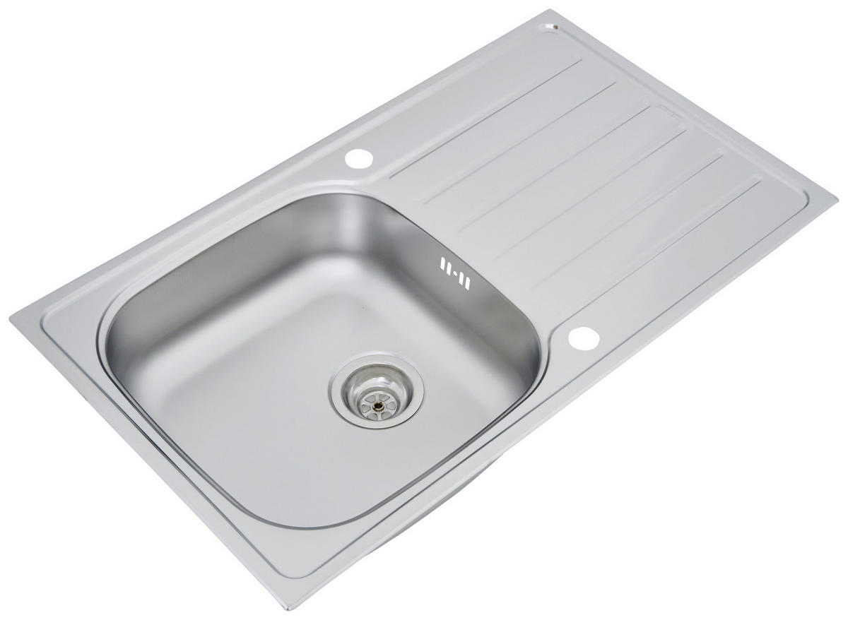 SPÜLE 1720DALLAS86X50  - Edelstahlfarben, Trend, Metall (86/17,5/50cm) - Respekta