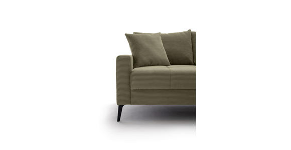 ECKSOFA  in Cord Grün  280/173 cm  - Schwarz/Grün, KONVENTIONELL, Textil/Metall (280/173cm) - Hom`in