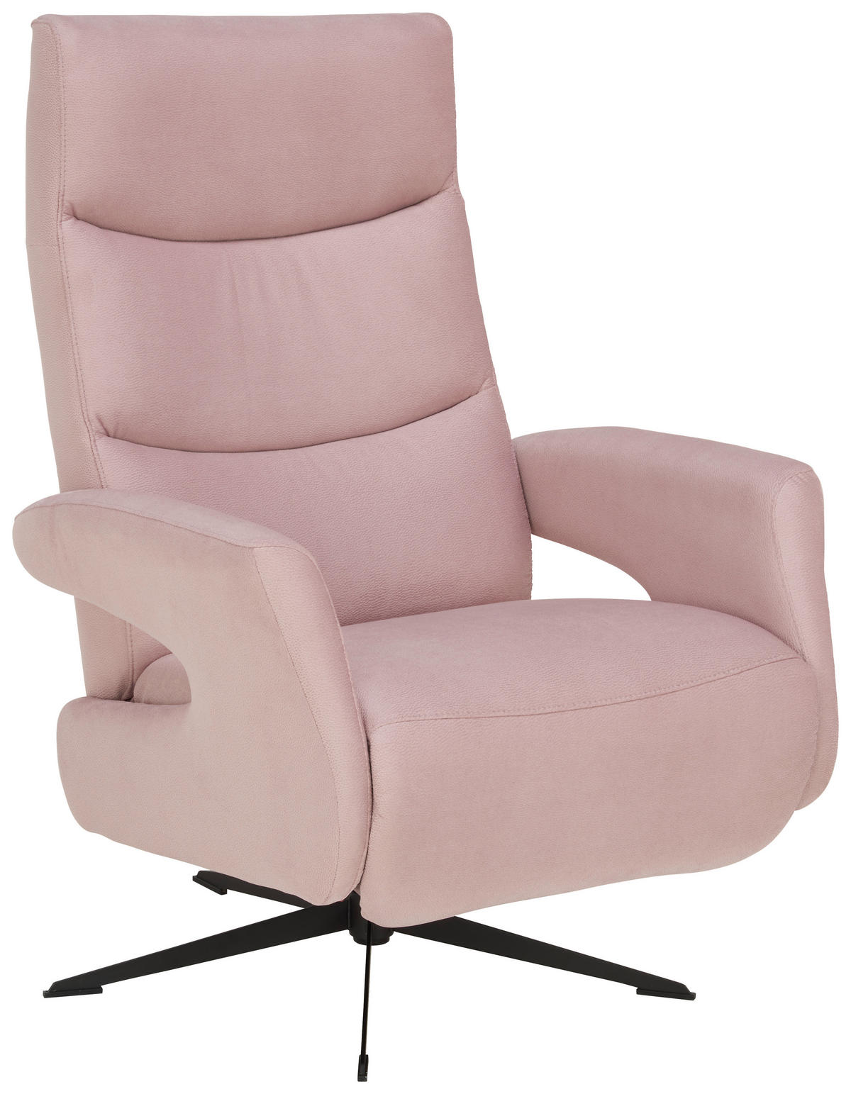 RELAXSESSEL Mikrofaser Relaxfunktion    - Schwarz/Rosa, Design, Textil/Metall (75/106/89cm) - Welnova