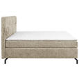 BOXSPRINGBETT 180/200 cm,  in Hellbraun, Topper, H2 + H3 = mittel + fest  - Hellbraun/Schwarz, Design, Textil/Metall (180/200cm) - Esposa