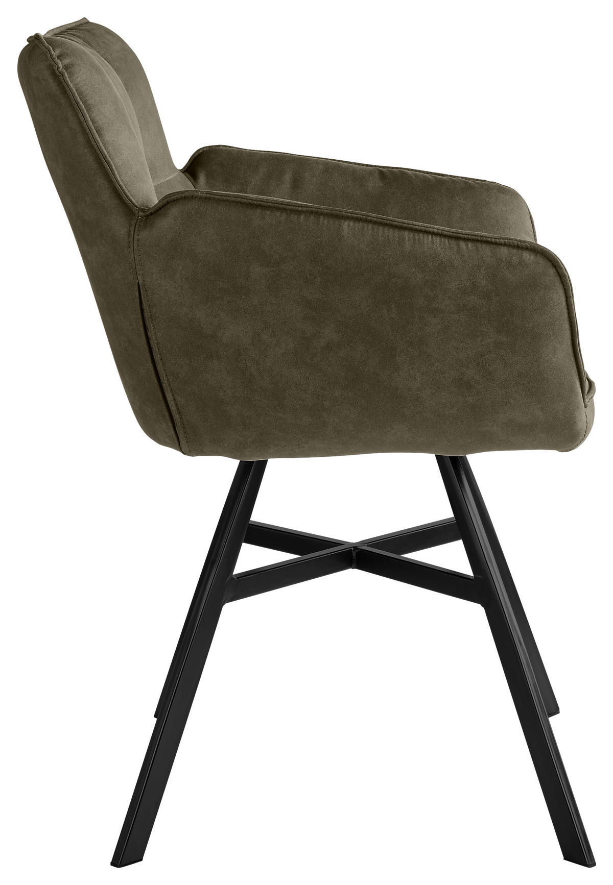 ŽIDLE S PODRUČKAMI, mikrovlákno, šedohnědá - černá/šedohnědá, Design, kov/textil (60/84/65cm) - SetOne by Musterring