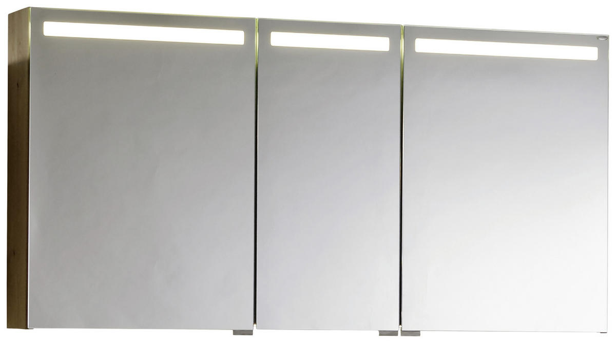 BADEZIMMER  in 128,4 cm  - Eichefarben/Weiß, Design, Glas/Holz (128,4cm) - Voglauer