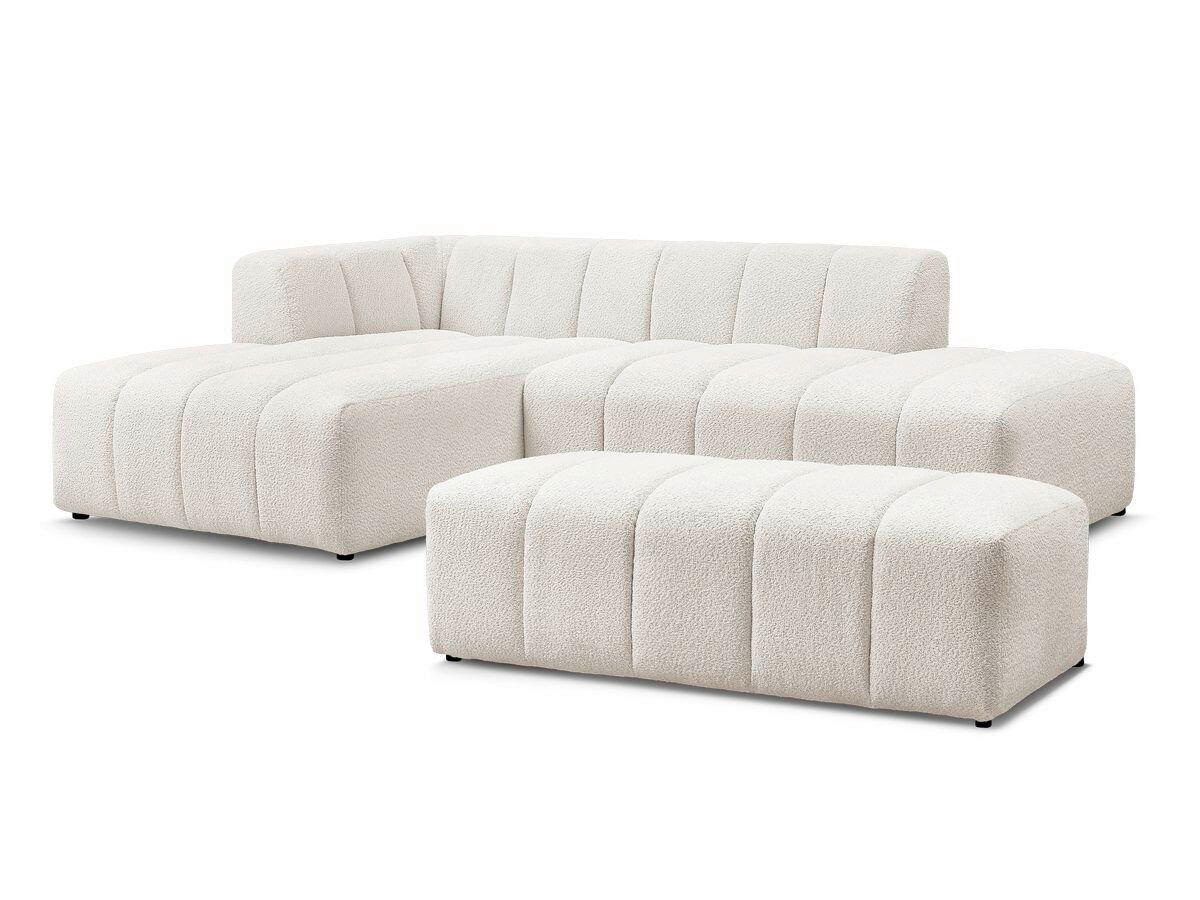 ECKSOFA  ANNECY Weiß Bouclé  - Schwarz/Weiß, MODERN, Kunststoff/Textil (170/262cm)