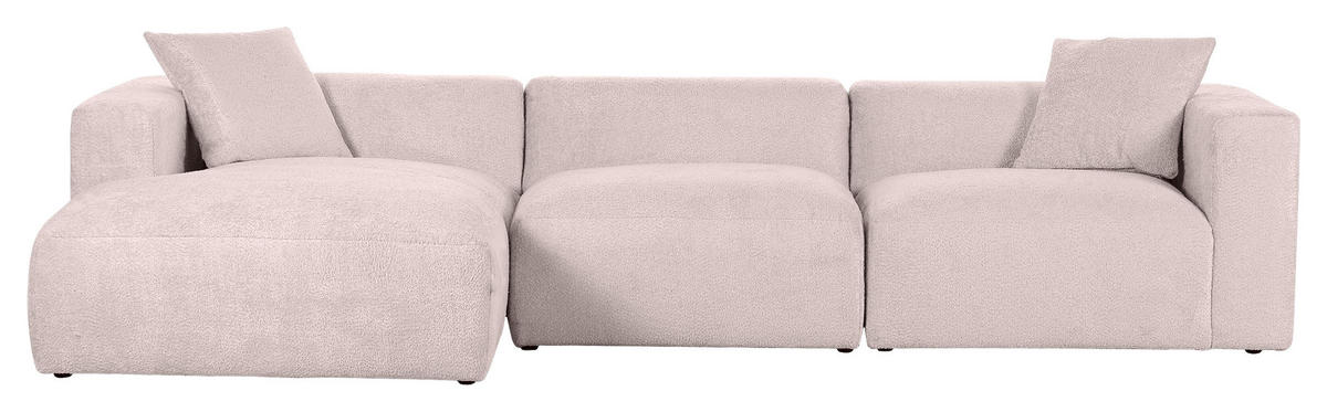 ECKSOFA Rosa Chenille  - Creme/Schwarz, MODERN, Kunststoff/Textil (178/323cm) - Carryhome