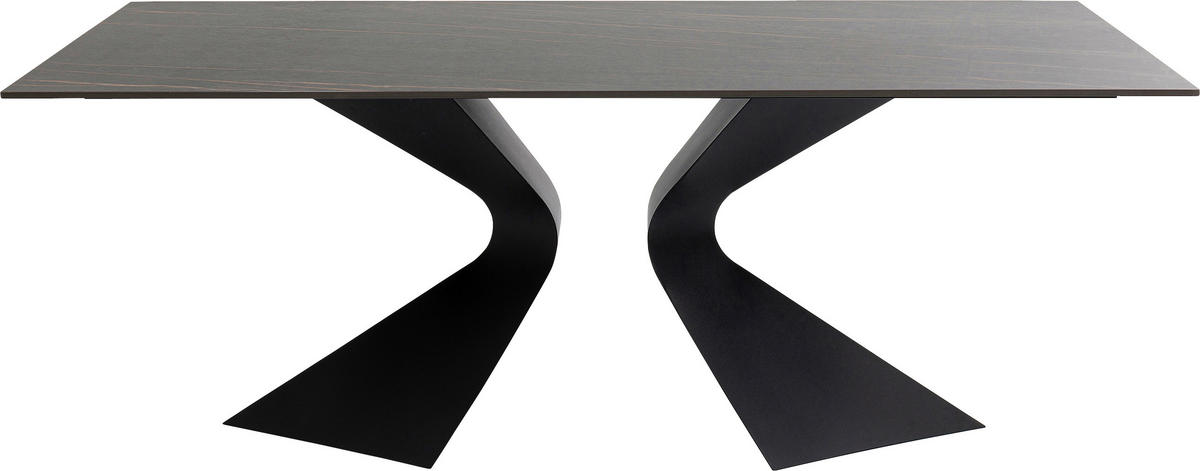 ESSTISCH in Metall, Keramik 200/100/75 cm  - Schwarz/Grau, Design, Keramik/Metall (200/100/75cm) - Kare-Design