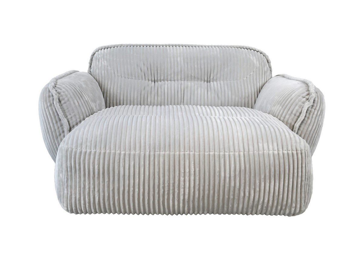 XXL-SESSEL - Silberfarben/Schwarz, MODERN, Kunststoff/Textil (182/87/184cm) - Trendmanufaktur