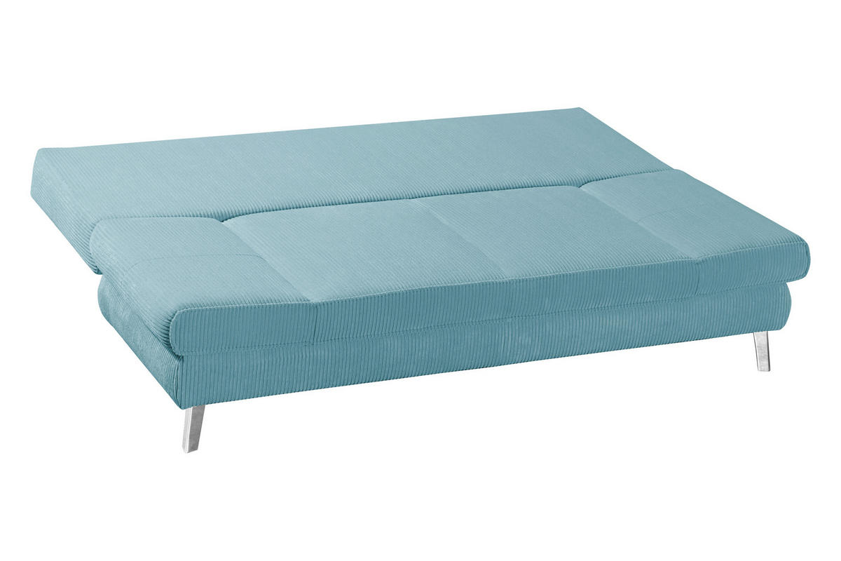 SCHLAFSOFA in Cord Türkis  - Türkis/Chromfarben, Design, Textil/Metall (200/85/90cm) - Xora